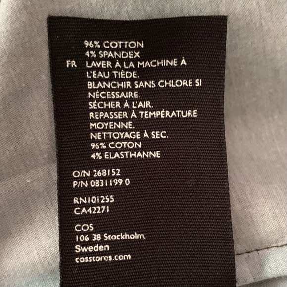 COS Green Blue Abstract Print Blouse with Statement Sleeves, Size 2 - Picture 10 of 10